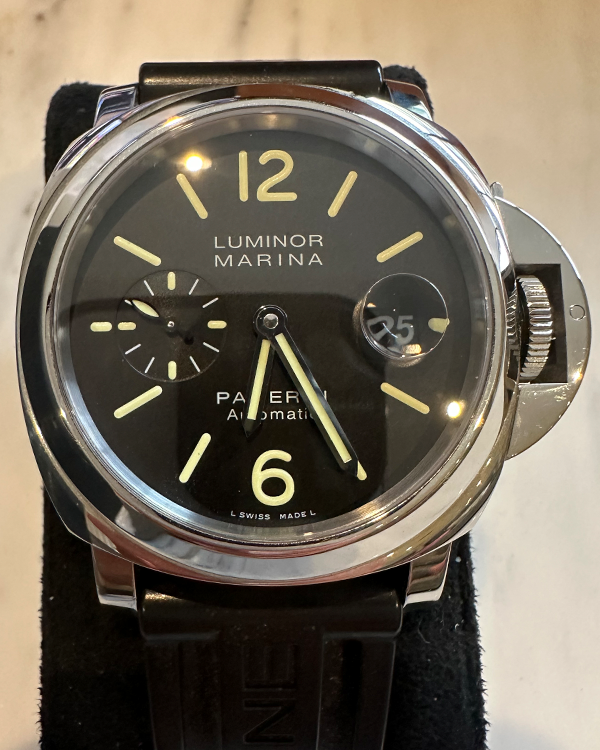 Panerai Luminor Marina 44MM Black Dial Rubber Strap (PAM00104)