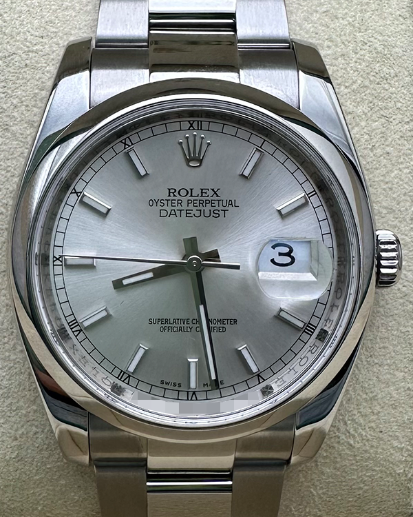 2014 Rolex Datejust 36MM Steel Silver Dial (116200)