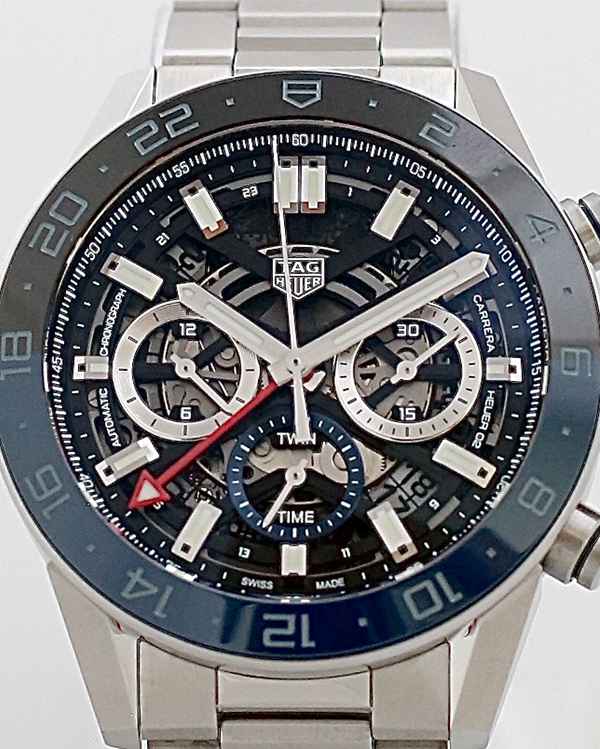 2022 TAG Heuer Carrera Caliber 02 GMT Steel Skeleton Dial (CBG2A1Z.BA0658)