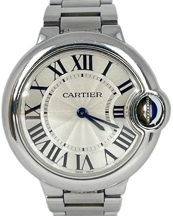 Cartier Ballon Bleu 33M Quartz Silver Dial Steel Bracelet (W6920084)