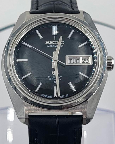 Grand Seiko Hi-Beat 36000 37MM Black Dial Leather Strap (6146-8000)