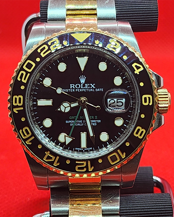 Rolex GMT-Master II Yellow Gold And Oystersteel Black Dial (116713LN)