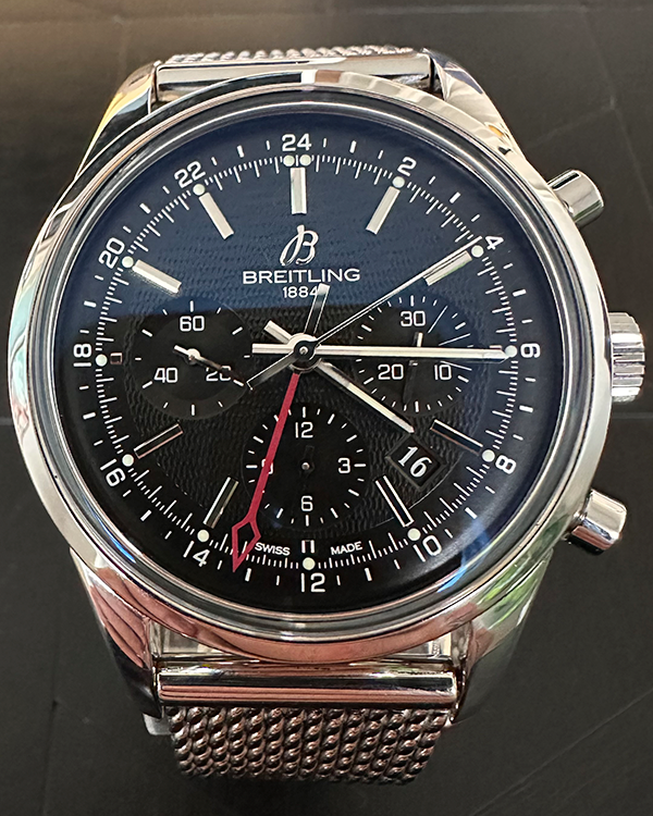 Breitling Transocean Chronograph GMT L.E. 43MM Black Dial Steel Bracelet (AB045112/BC67)