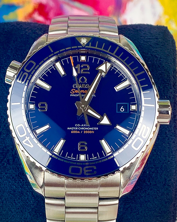 2020 Omega Seamaster Planet Ocean 600M 43.5MM Blue Dial Steel Bracelet (215.30.44.21.03.001)