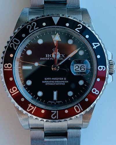 Rolex GMT-Master II "Coke" 40MM Black Dial Steel Bracelet (16710)