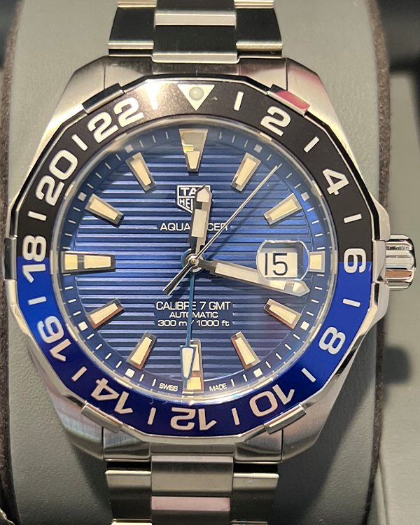 No Reserve - TAG Heuer Aquaracer 300M 43MM Blue Dial Steel Bracelet (WAY201T.BA0927)