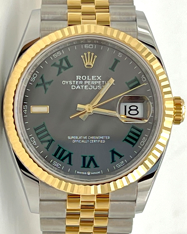 2023 Rolex Datejust "Wimbledon" 36MM Slate Dial Two-Tone Jubilee Bracelet (126233)