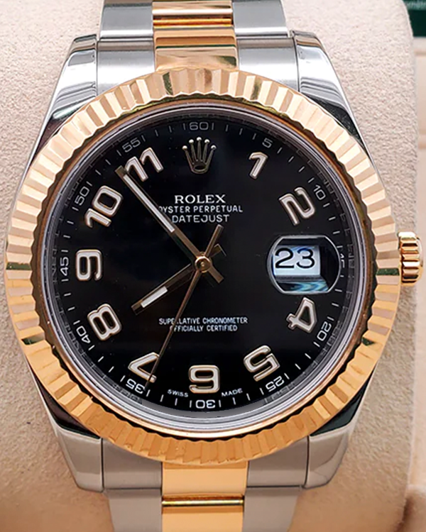 2012 Rolex Datejust II 41MM Black Dial Two-Tone Oyster Bracelet (116333)