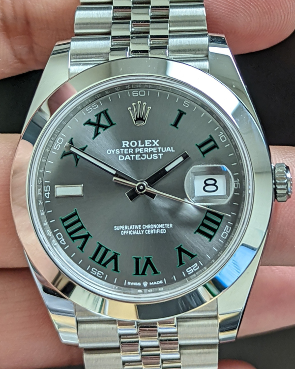 2023 Rolex Datejust "Wimbledon" 41MM Slate Dial Oystersteel Jubilee Bracelet (126300)