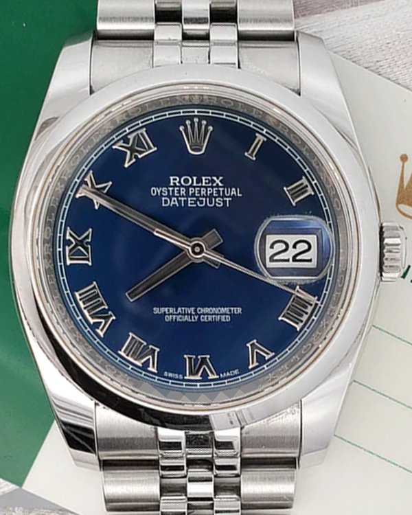 2016 Rolex Datejust 36MM Blue Dial Jubilee Bracelet (116200)