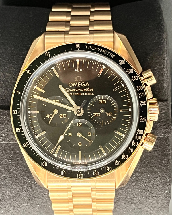 2021 Omega Speedmaster Professional Moonwatch 42MM Black Dial 18k Sedna Gold  Bracelet (310.60.42.50.01.001)