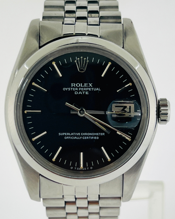 Rolex Oyster Perpetual Date 34MM Black Dial Steel Jubilee Bracelet (1501)