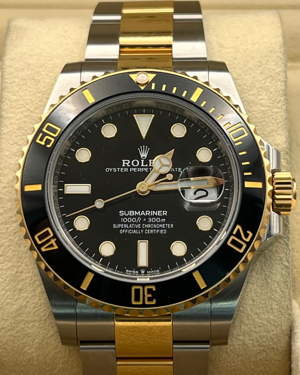 2023 Rolex Submariner Date 41MM Two-Tone Oystersteel and Yellow Gold Black Dial (126613LN)