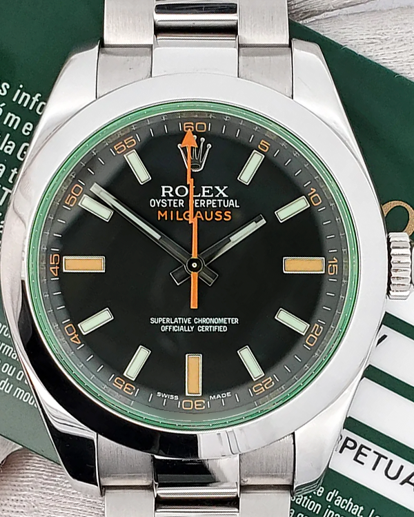 2010 Rolex Milgauss 40MM Black Dial Oyster Bracelet (116400GV)