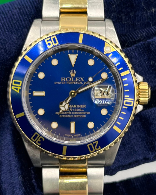 2002 Rolex Submariner Date "Bluesy" 40MM Blue Dial Two-Tone Bracelet (16613)