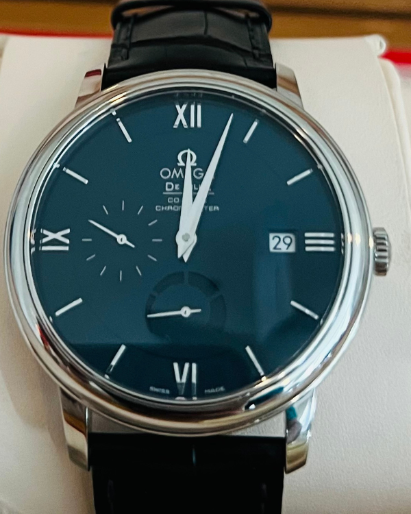 2023 Omega De Ville Prestige Co-Axial 39.5MM Blue Dial Leather Strap  (424.13.40.21.03.001)