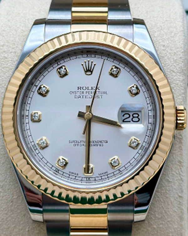 2012 Rolex Datejust ll 41MM White Dial Two-Tone Bracelet (116333)