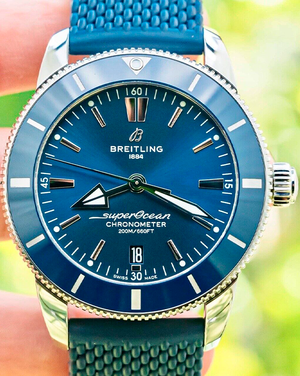 2021 Breitling Superocean Heritage B20 44MM Blue Dial Rubber Strap (AB2030161C1S1)