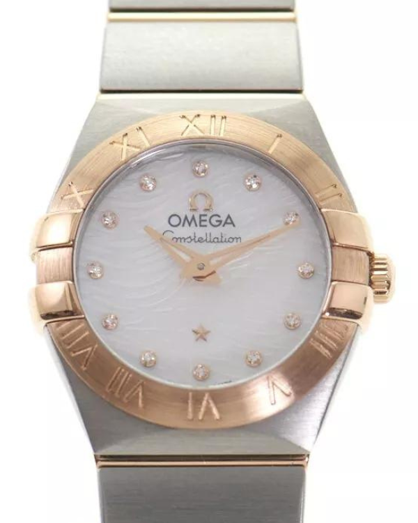 Omega Constellation 24MM Quartz Mother Of Pearl Dial Two Tone Bracelet (123.20.24.60.55.001)