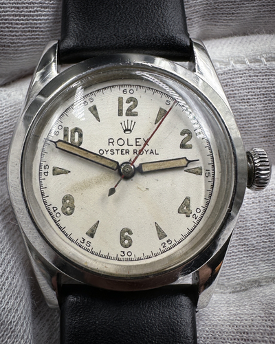 Vintage 1944 Rolex Oyster Royal 30MM Steel Strap White Dial (4220)