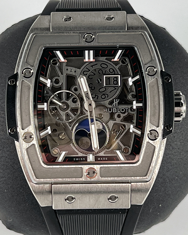 Discontinued Hublot Spirit of Big Bang Moonphase 42MM Skeleton Dial Rubber Strap (647.NX.1137.RX)