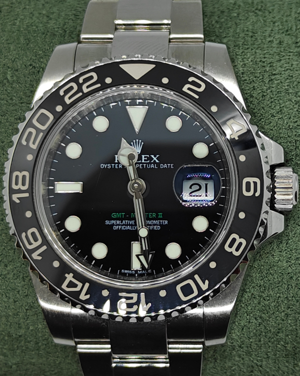 Rolex GMT-Master II 40MM Black Dial Steel Oyster Bracelet (116710 ...