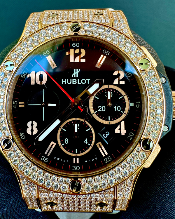 RARE Hublot Big Bang "Gold Pavé" Factory Diamond Rose Gold Case and Bezel (301.PX.130.RX.174)