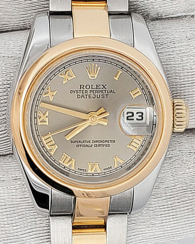 Rolex Lady-Datejust 26MM Dark Silver Dial Two-Tone Oyster Bracelet (179163)