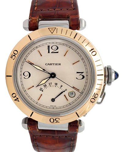 Cartier Pasha de Cartier Power Reserve 38MM Cream Dial Leather Strap (W3101255)