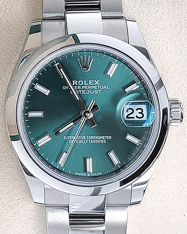 2022 Rolex Datejust 31MM Mint Green Dial Oyster Bracelet (278240)