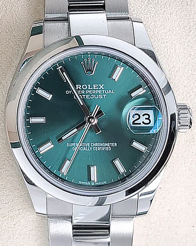 2022 Rolex Datejust 31MM Mint Green Dial Oyster Bracelet (278240)