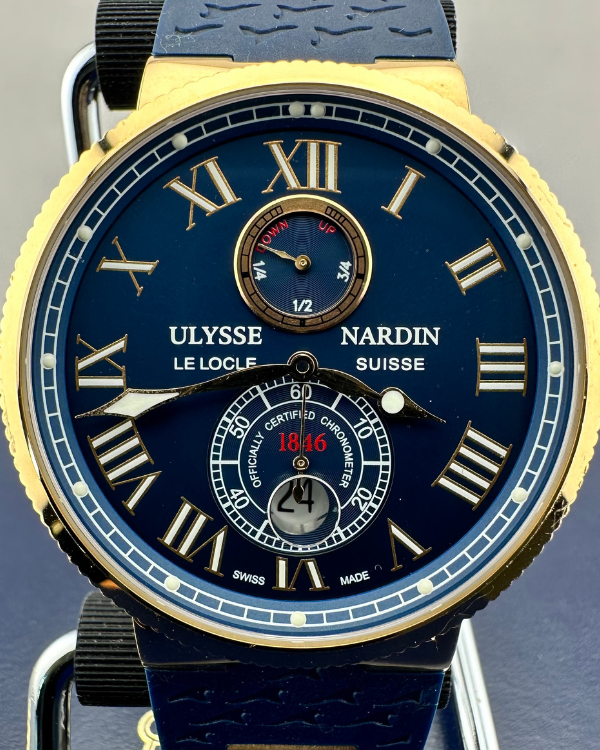 Ulysse Nardin Marine Chronometer 43 Rose Gold Blue Dial (266-67/43)