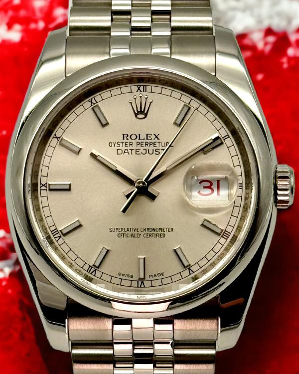 (Z Serial) Rolex Datejust 36MM Silver Dial Super Jubilee Bracelet (116200)