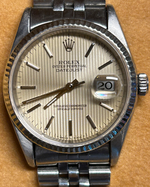 1999 Rolex Datejust Vintage 36MM Steel Aftermarket Silver Dial Jubilee Bracelet (16200)