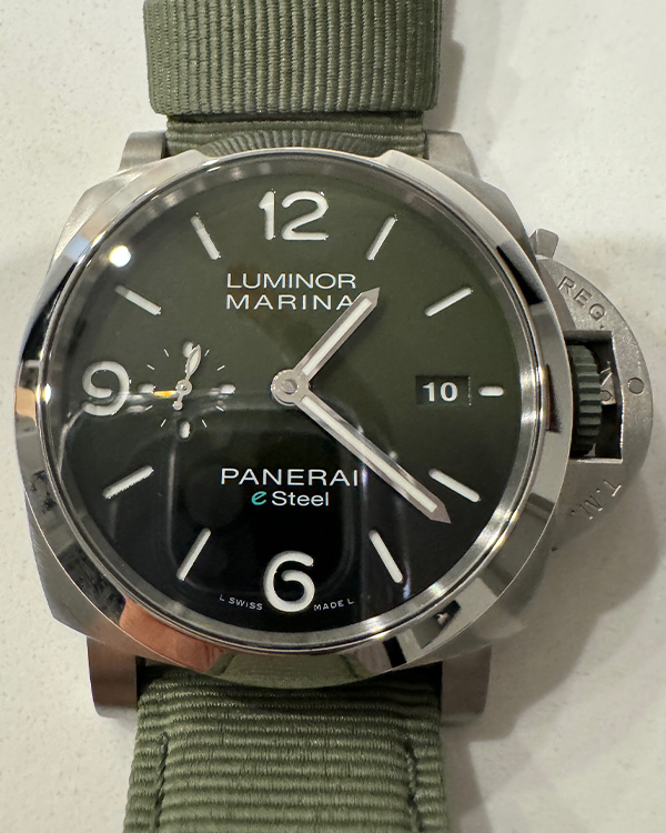 2022 Panerai Luminor Marina 44MM Olive Green Dial Textile Strap (PAM01356)