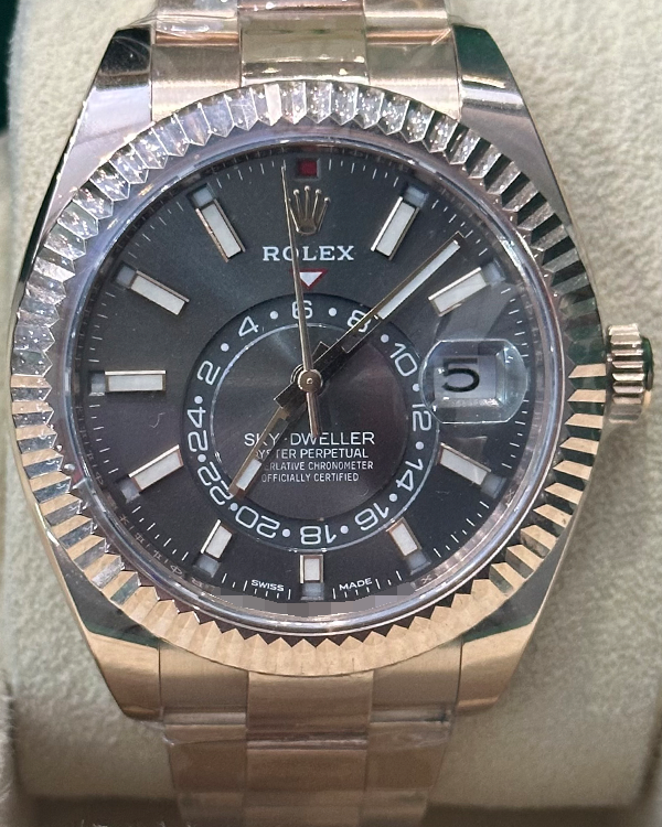 2020 Rolex Sky-Dweller 42MM Slate Dial Everose Gold Bracelet (326935)