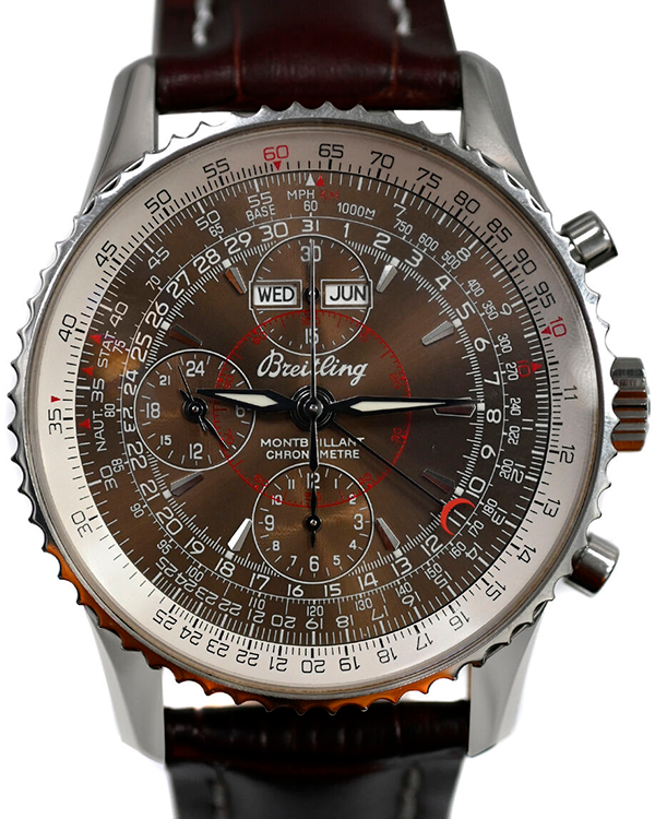 Breitling Montbrillant Datora 43MM Bronze Dial Leather Strap (A21330)