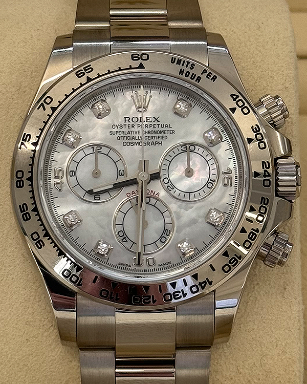 2022 Rolex Cosmograph Daytona 40MM Mother of Pearl Dial White Gold Bracelet (116509)