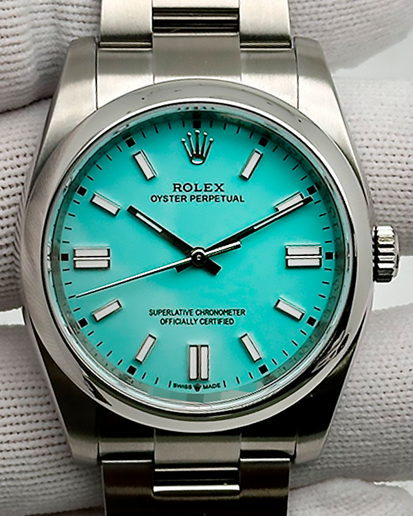 2014 Rolex Oyster Perpetual 36MM Aftermarket Tiffany Blue Dial Oyster Bracelet (116000)