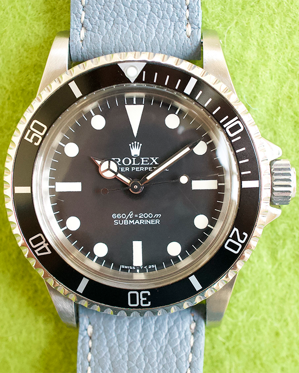 Rolex Submariner 40MM Black Dial Aftermarket Leather Strap (5513)