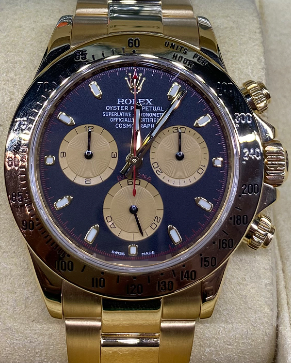 2014 Rolex Cosmograph Daytona "Paul Newman" 40MM Black Dial Yellow Gold Bracelet (116528)