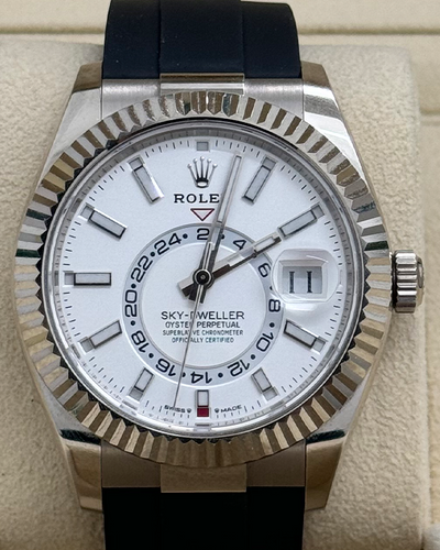 2023 Rolex Sky-Dweller 42MM White Dial Rubber Strap (336239)