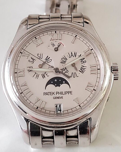 Patek Philippe Annual Calendar 37MM White Dial Steel Bracelet (5036/1G)