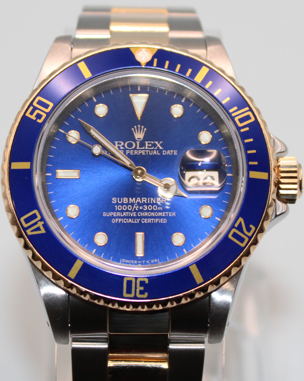 1992 Rolex Submariner "Bluesy" 40MM Blue Dial Two-Tone Oyster Bracelet (16613)