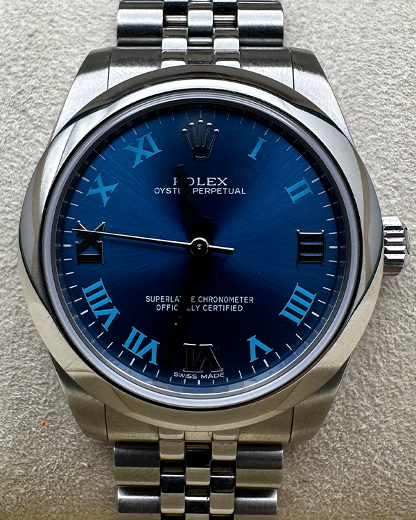 2015 Rolex Oyster Perpetual 31 Jubilee Steel Bracelet Blue Roman Dial (177200)