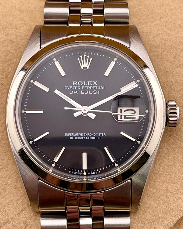 Rolex Datejust Vintage 36MM Black Dial Jubilee Bracelet (1601)