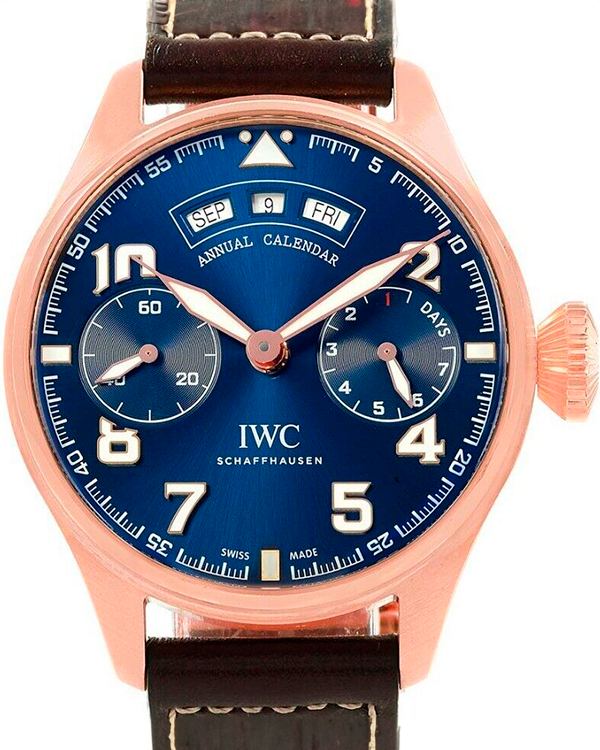 IWC Big Pilot Annual Calendar "Le Petit Prince" 46.2MM Blue Dial Leather Strap (IW502701)