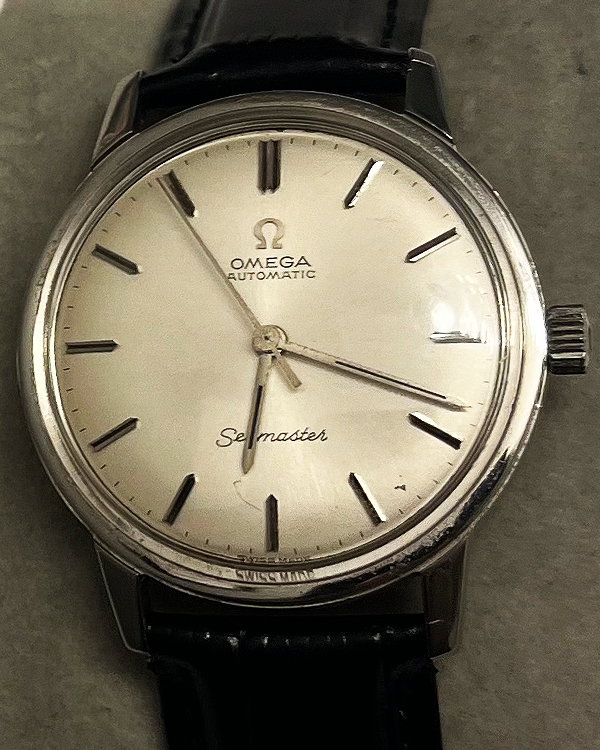 Omega Seamaster 34MM Silver Dial Aftermarket Leather Strap (165.002)