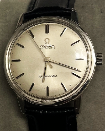 Omega Seamaster 34MM Silver Dial Aftermarket Leather Strap (165.002)