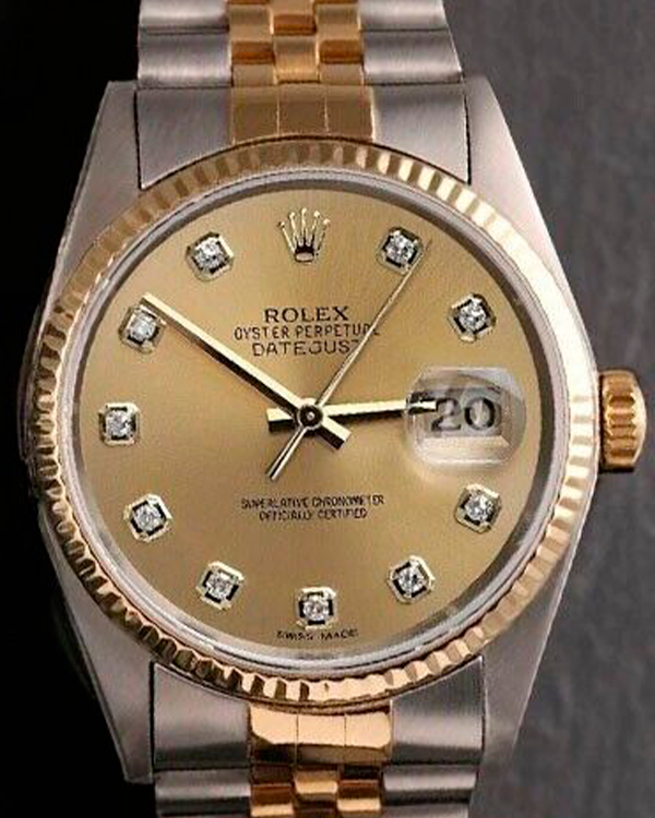 Rolex Datejust Vintage 36MM Champagne Dial Two-Tone Jubilee Bracelet (16013)